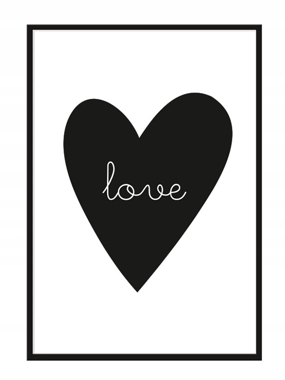 OBRAZ PLAKAT W RAMIE 33x43 cm Love Walentynki PD015
