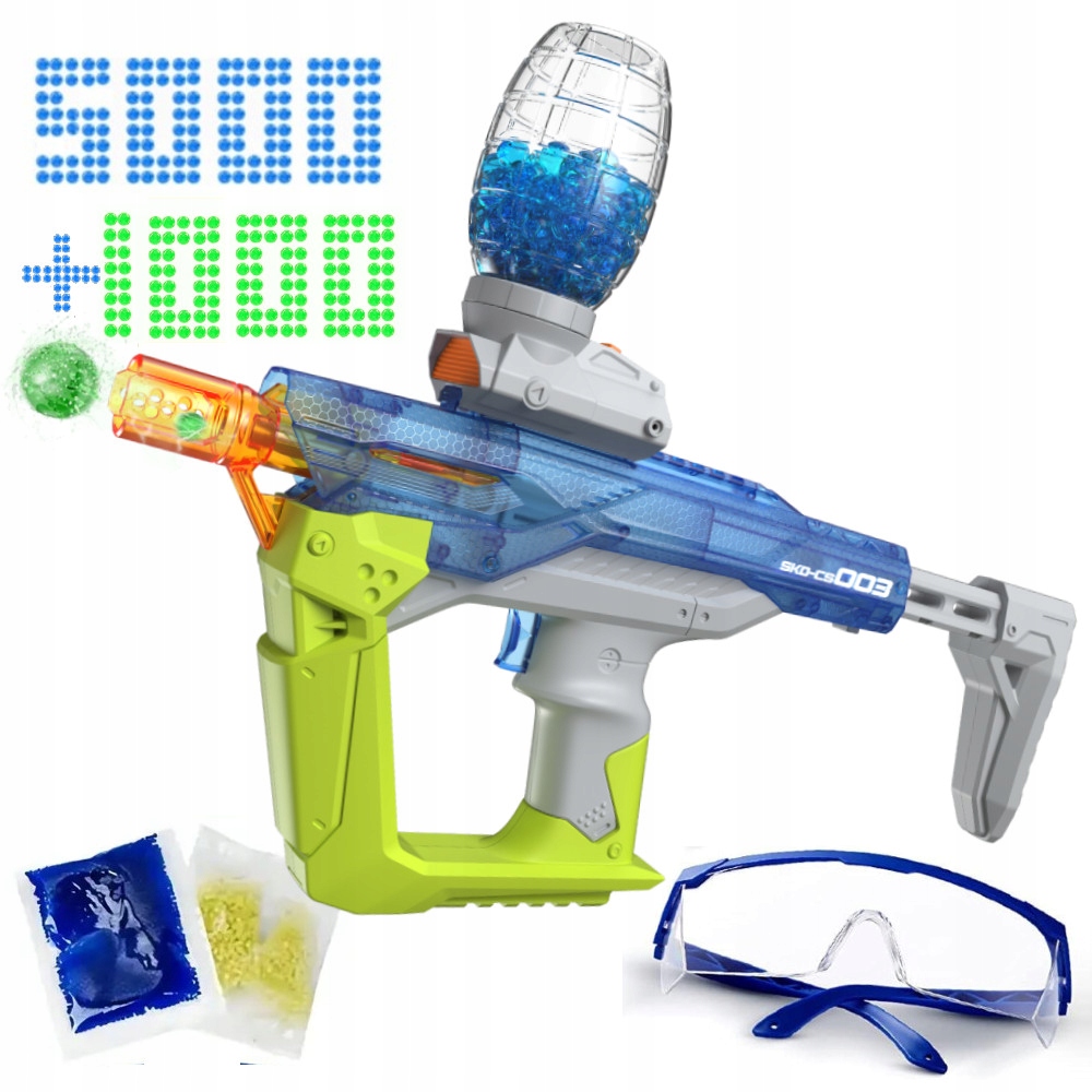 SKD BLASTER PISTOLET NA KULKI ŻELOWE AUTOMAT PYTHON CS-003 ŚWIĘCĄCE KULKI