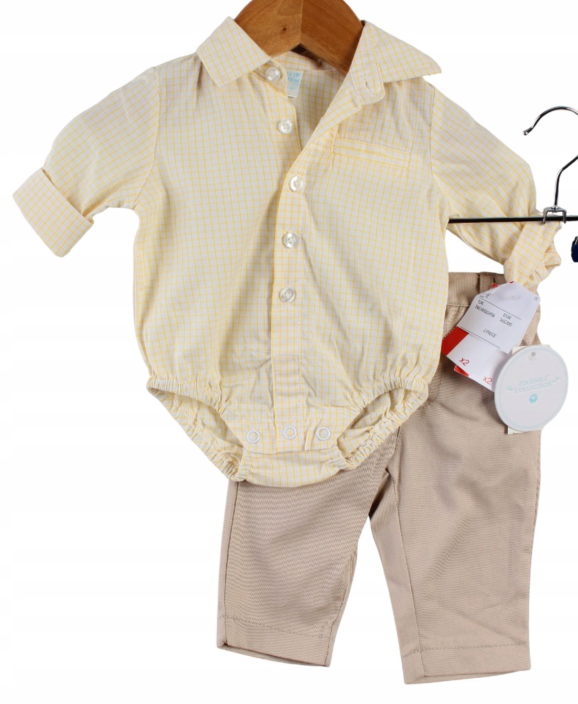 EDGEHILL COLLECTION Komplet niemowlęcy spodnie body r. 56 cm 0 m