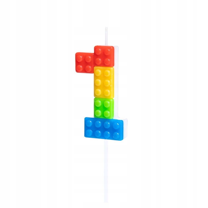 ŚWIECZKA URODZINOWA KLOCKI LEGO CYFRA 1