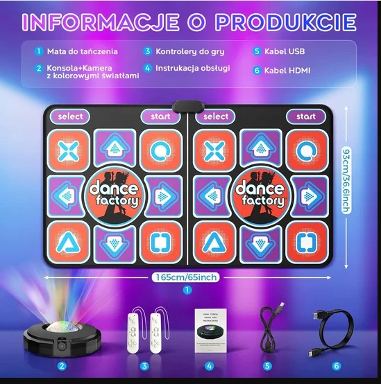 COIL MATA DO TAŃCZENIA SPORT RUCH Z KAMERĄ HD WIFI HDMI 8w1 OUTLET