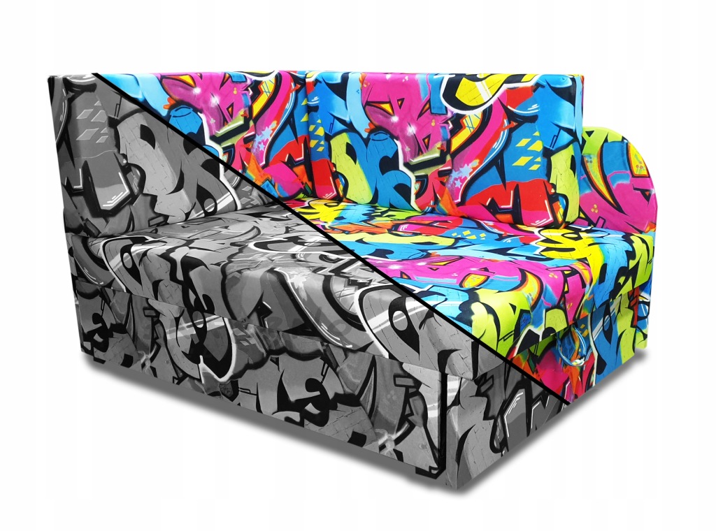 Łóżko INFERNO Meble Grafiti 77 x 172 cm wielokolorowy