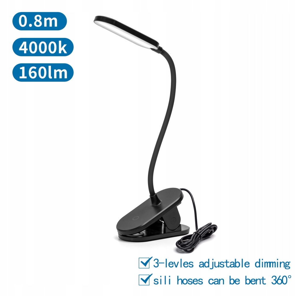 Lampka biurkowa Aigostar czarny 2,5 W