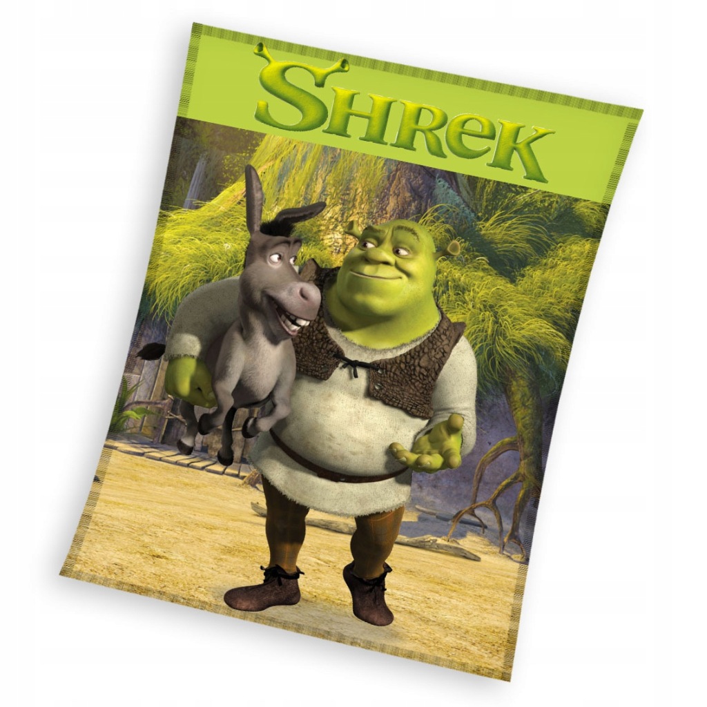 Kocyk Carbotex 130 x 160cm zielony Shrek dziecięcy