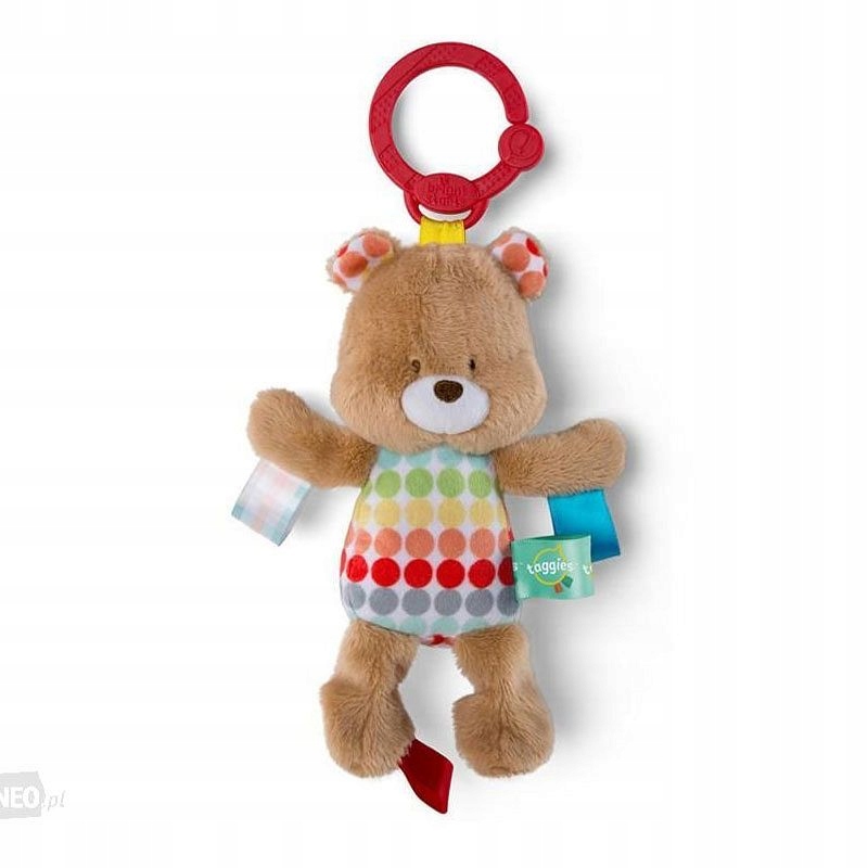 Bright Starts Taggies - Zawieszka pluszak z metkami miś z grzechotką 11331