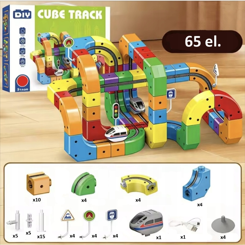 Klocki magnetyczne KidsGifts tor pociąg elektryczny magnetyczny 65