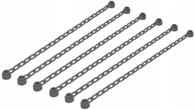 LEGO łańcuch 16M 21 Links (16-17L) ciemno szary DBG 6 szt 30104 60169
