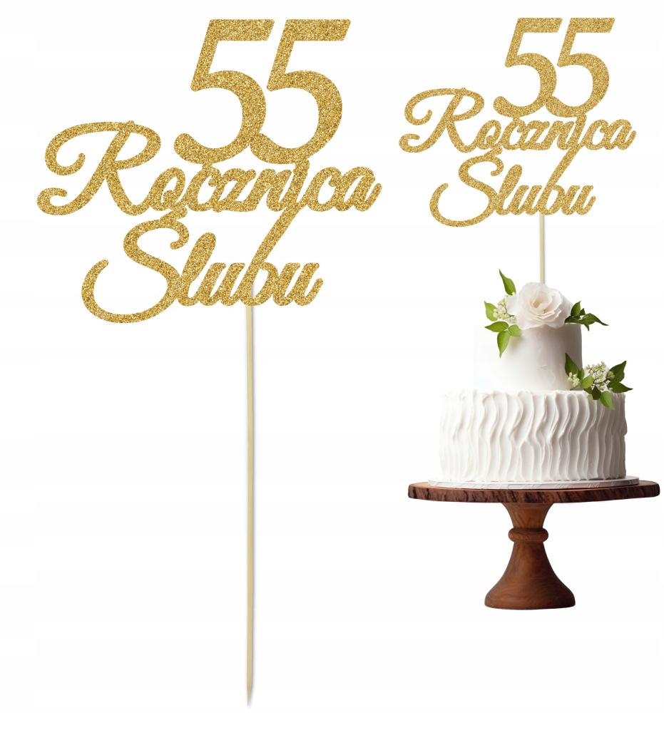 S_55 Topper na tort na 55 Rocznicę Ślubu