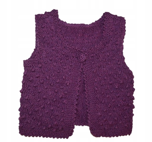 KAMIZELKA WEŁNIANA DZIEWCZĘCA HANDMADE 98/104/110