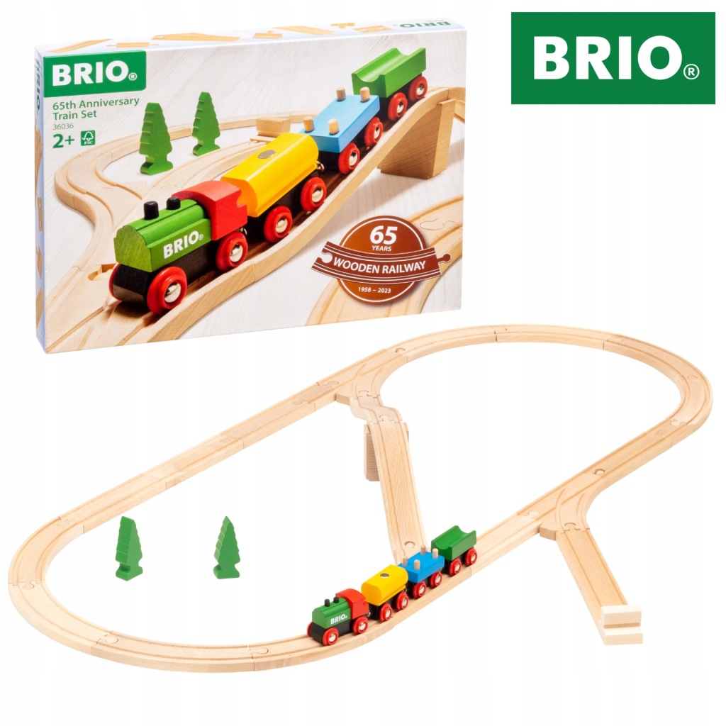 BRIO 36036 KOLEJKA DREWNIANA POCIĄG NA 65 LECIE ZABAWKA DLA DZIECI