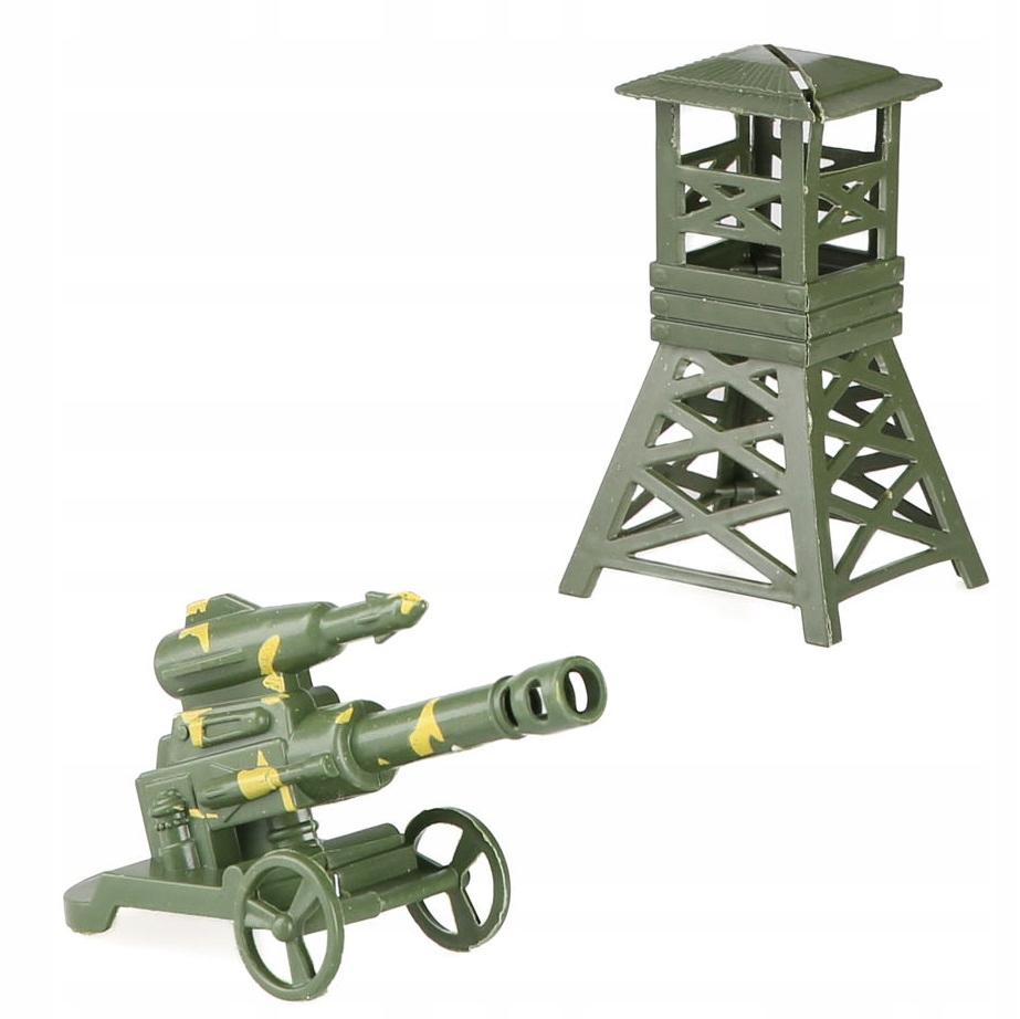 Wojskowa Figurka Żołnierza WAR FORCE SET 23cm Wieża Armata Akcesoria Zestaw