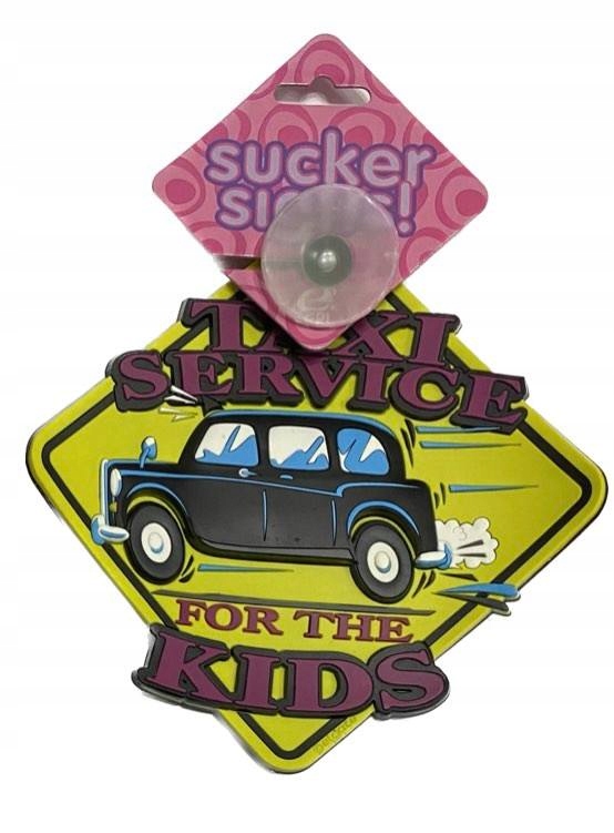 Tabliczka na szybę Przyssawka Taxi service KIDS 3D