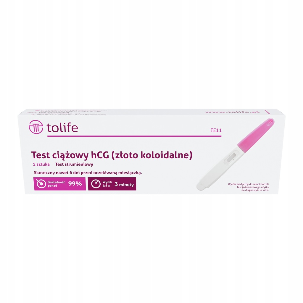 Test ciążowy strumieniowy 1 sztuka Tolife