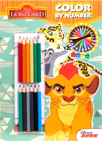 Kolorowanka Lion Guard kolorowanie po numerkach + kredki 12 sztuk