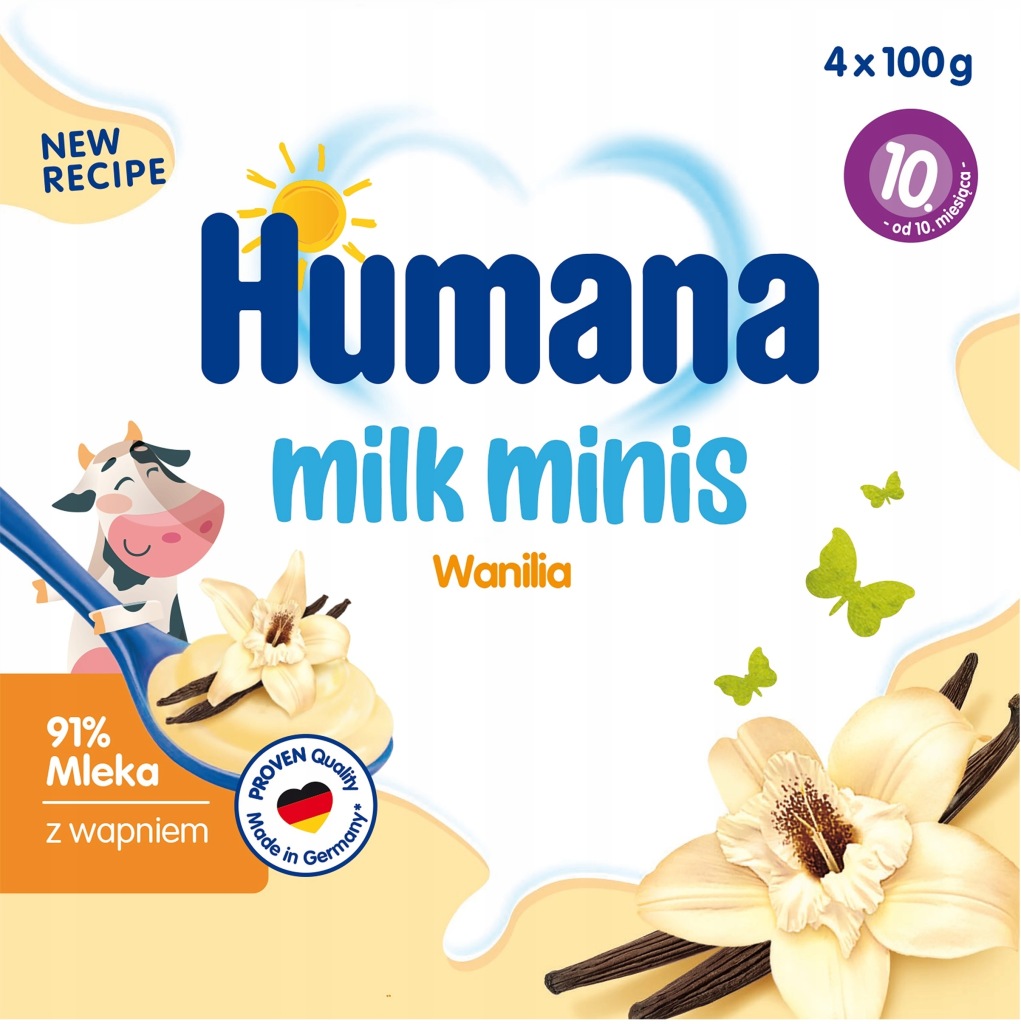 HUMANA DESEREK MLECZNY OD 10 MIESIĄCA BUDYŃ WANILIOWY 4x100G