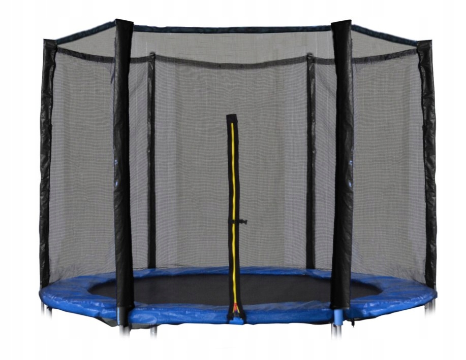 Siatka zewnętrzna do trampoliny 8 ft 244-250 cm 6 słupków Zamek 2-stronny