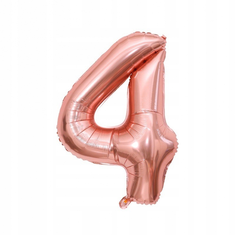 Balon foliowy cyfra 4 rose gold różowy złoty na urodziny 100cm hel