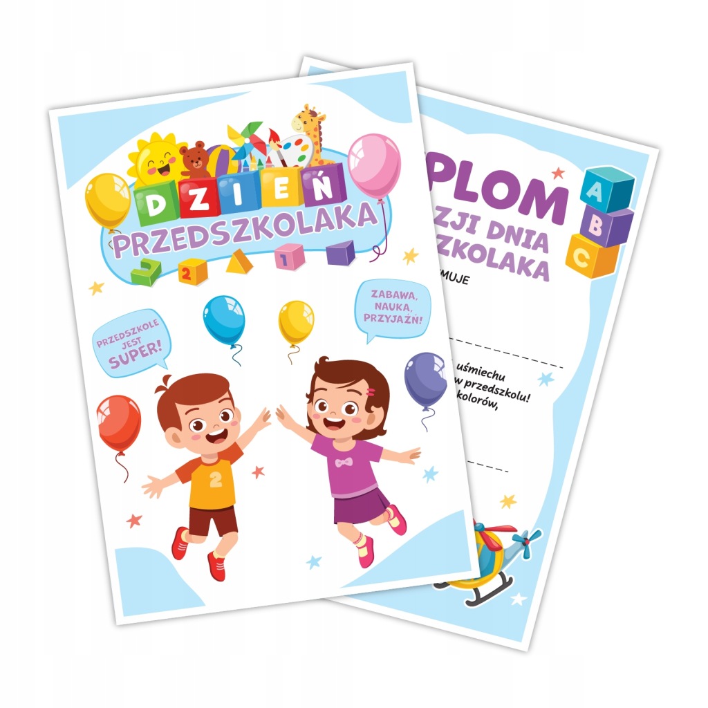 DYPLOM DLA PRZEDSZKOLAKA UPOMINEK - DZIEŃ PRZEDSZKOLAKA (DWUSTRONNY A5)