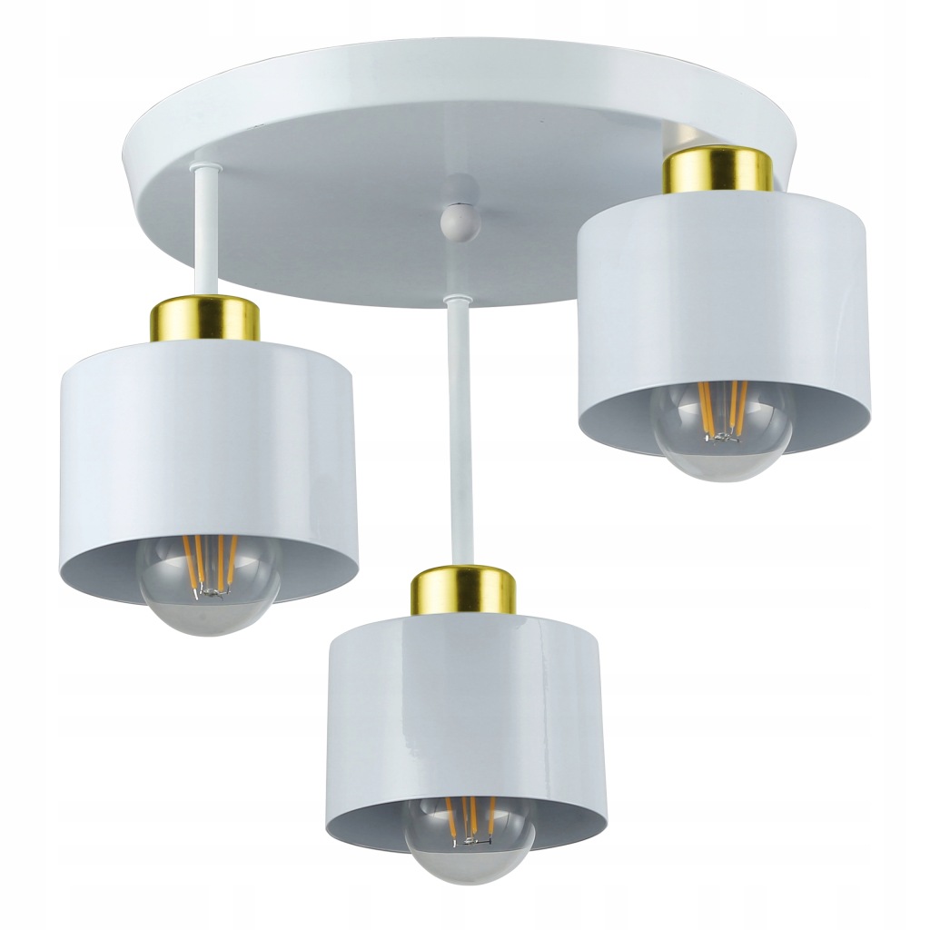 Elza lampa sufitowa 3xE27 biała/złota