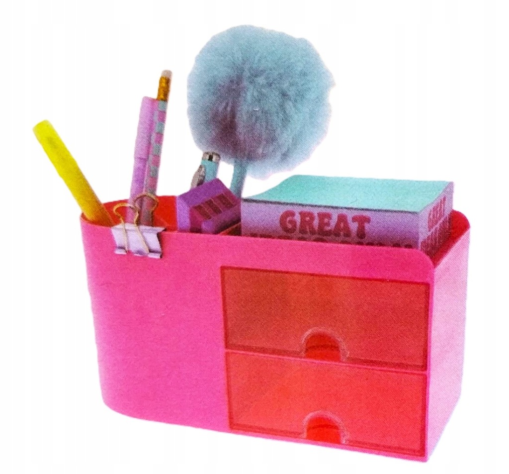 Organizer na biurko z przegródkami różowy 20 x 9,5 x 10,5 cm