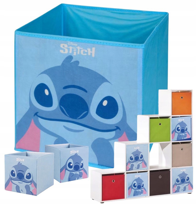 POJEMNIK Składany PUDEŁKO KOSZ do Regału DISNEY STITCH 30 x 30 cm