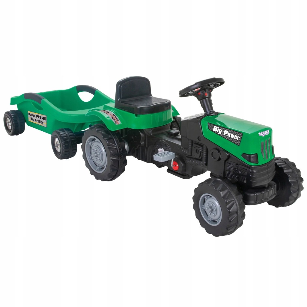 Woopie Traktor na pedały Big PowerTrac z przyczepą XXL dla dzieci pojazd 3+