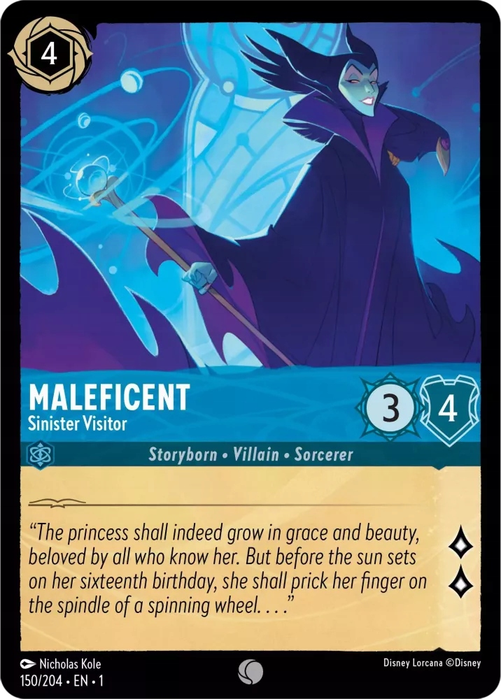 Disney Lorcana 1TFC #150 Common Maleficent - Sinister Visitor