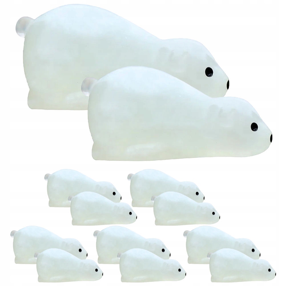 12 SZTUK PREMIUM ŻYWICZNE MINIATUROWE FIGURKI MISIA ŚWIECĄCE DEKORACJE NA BIURKO