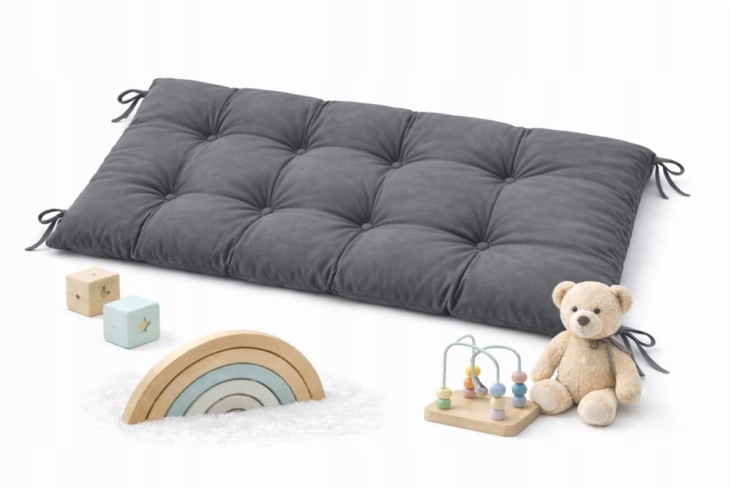 Poduszka do bujaka Montessori 140x55 grafit Materacyk dziecięcy