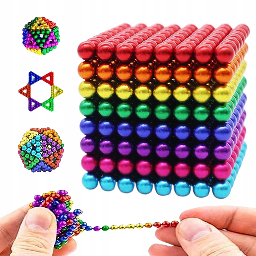 KLOCKI MAGNETYCZNE 3MM KULKI ANTYSTRESOWE SENSORYCZNE 512SZT. KREATYWNE
