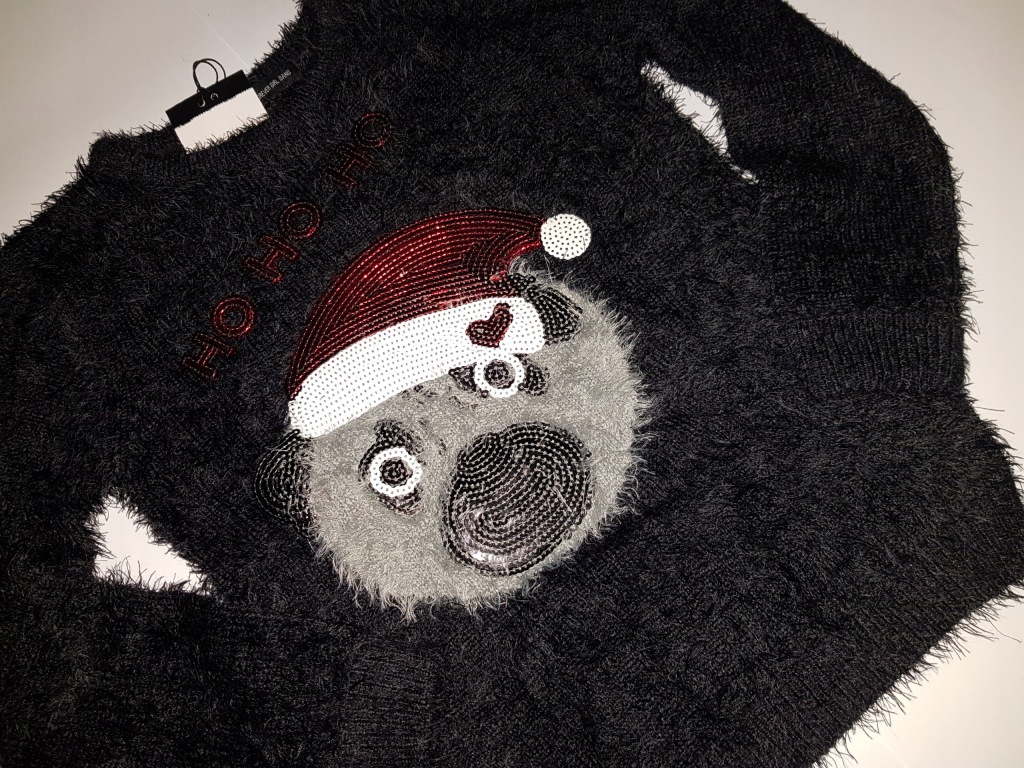 Sweter świąteczny 134 cekiny miś + reserved
