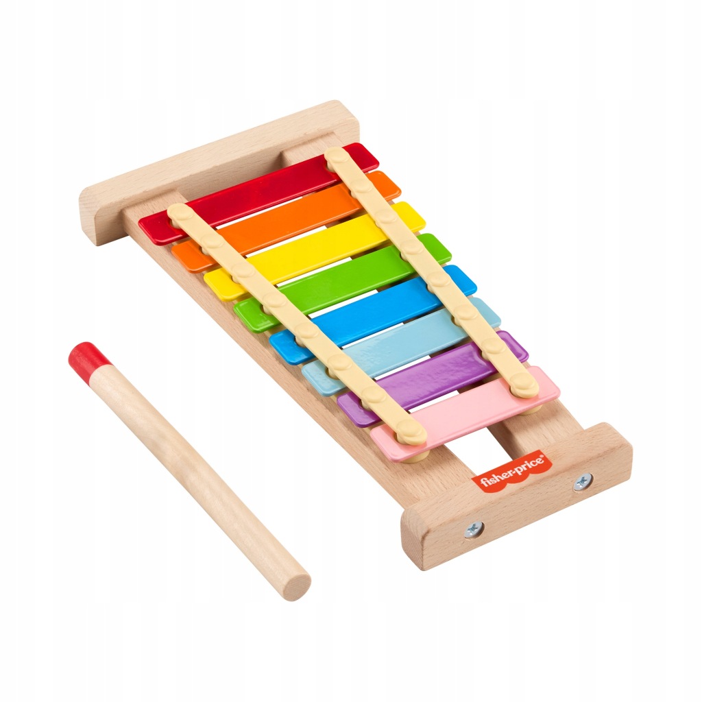 Fisher-Price Drewniane cymbałki Ksylofon Zestaw Drewniana zabawka 2+ HXV13