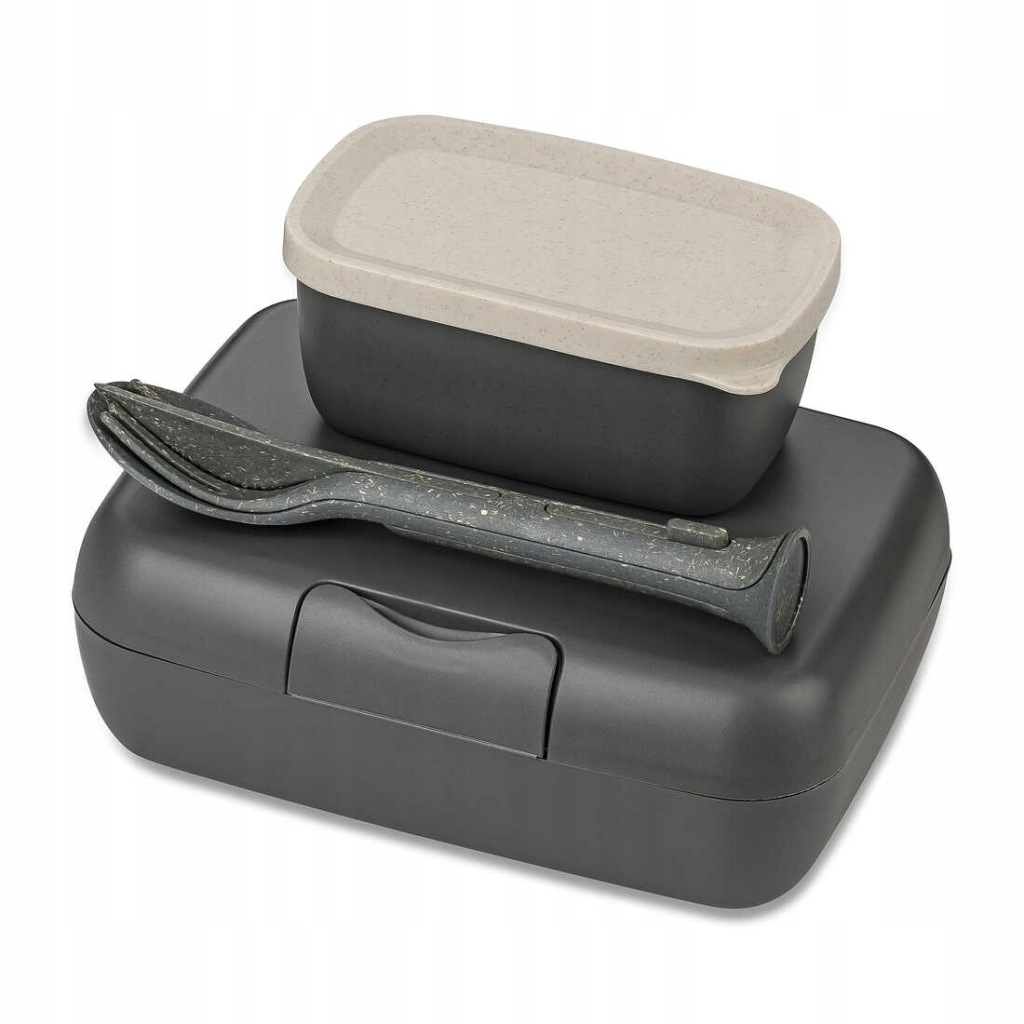 Lunchbox ze sztućcami Candy Ready grafit Koziol K7272701