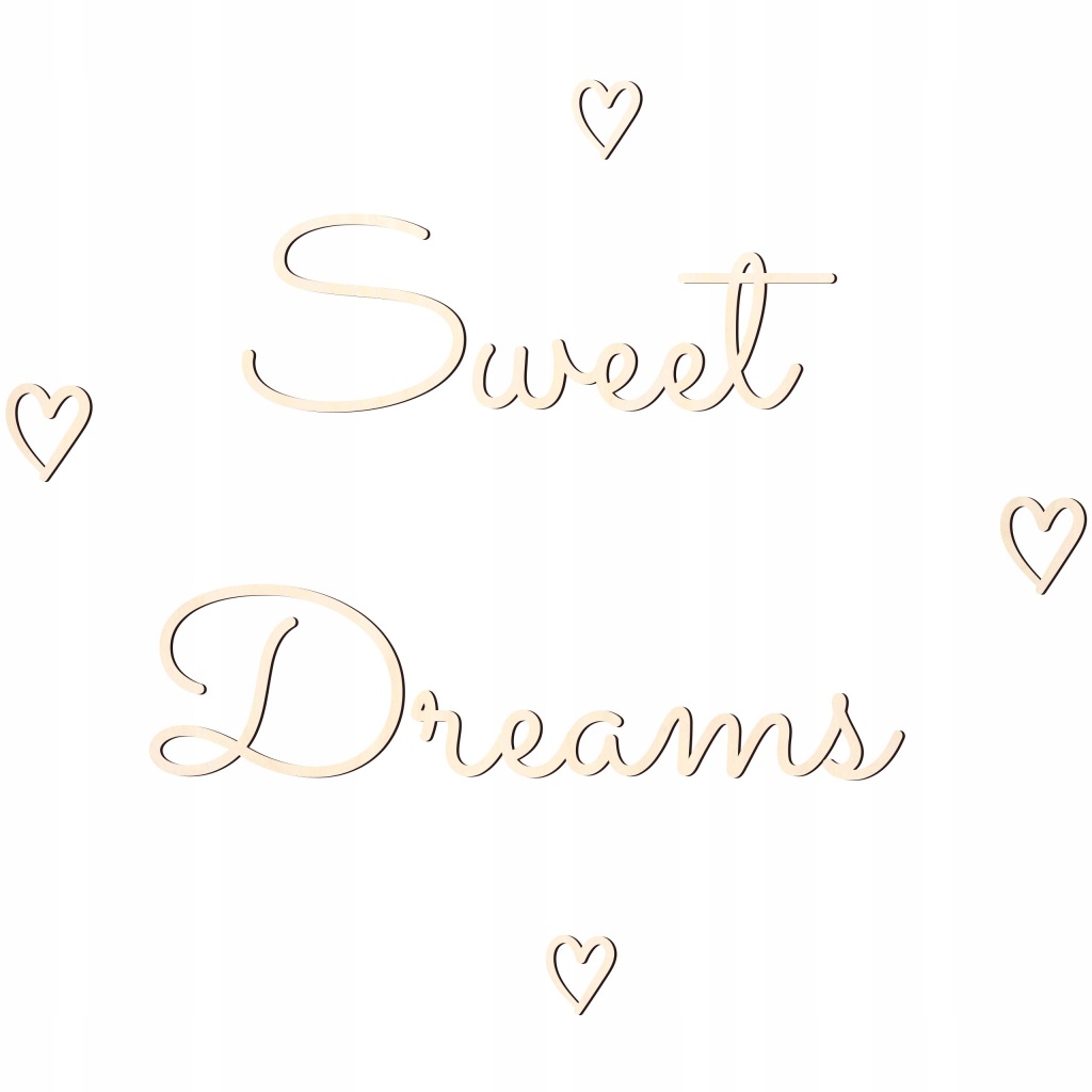Drewniany napis ścienny boho 3d Sweet Dreams serca dekoracja pokój dziecka