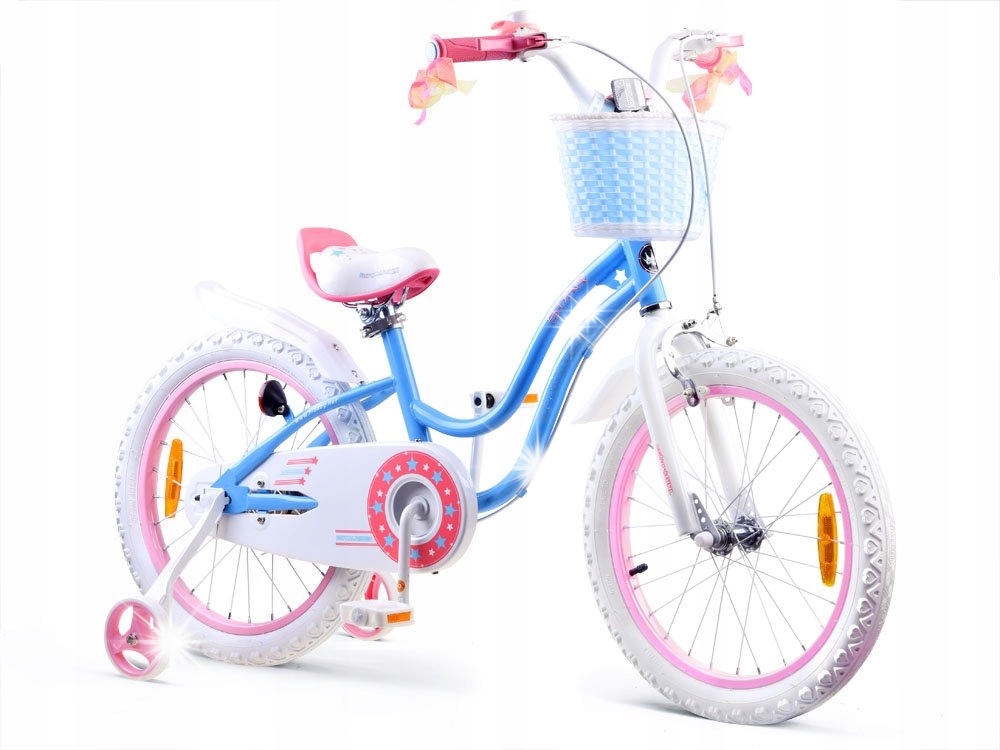 RoyalBaby Rower dziewczęcy STAR GIRL 18" koszyk kółka boczne RB18G-1