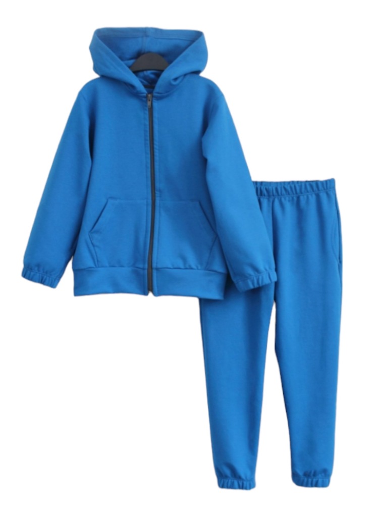 Dres dziecięcy 134 Komplet bluza rozpinana z kapturem spodnie jednokolorowy