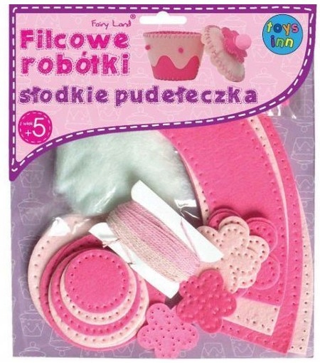 Filcowe słodkie pudełeczka, różowe