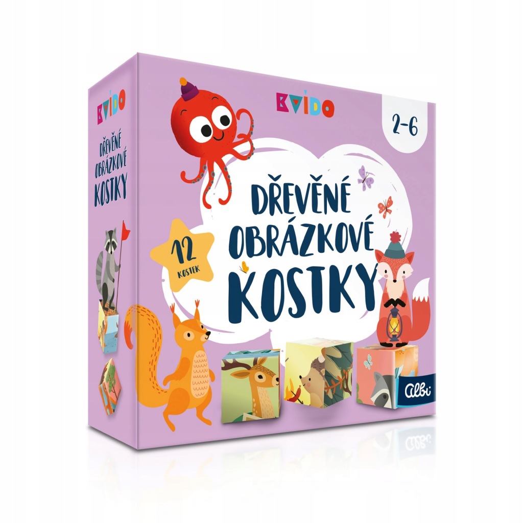 Gra planszowa Albi Kvído - Drewniane kostki obrazkowe Albi