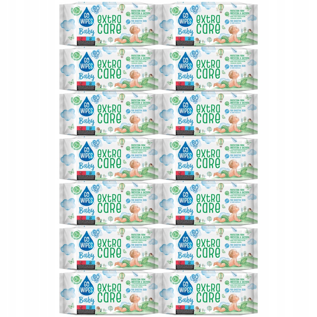 GoWipes extra care chusteczki nawilżane 1 x 60 szt.