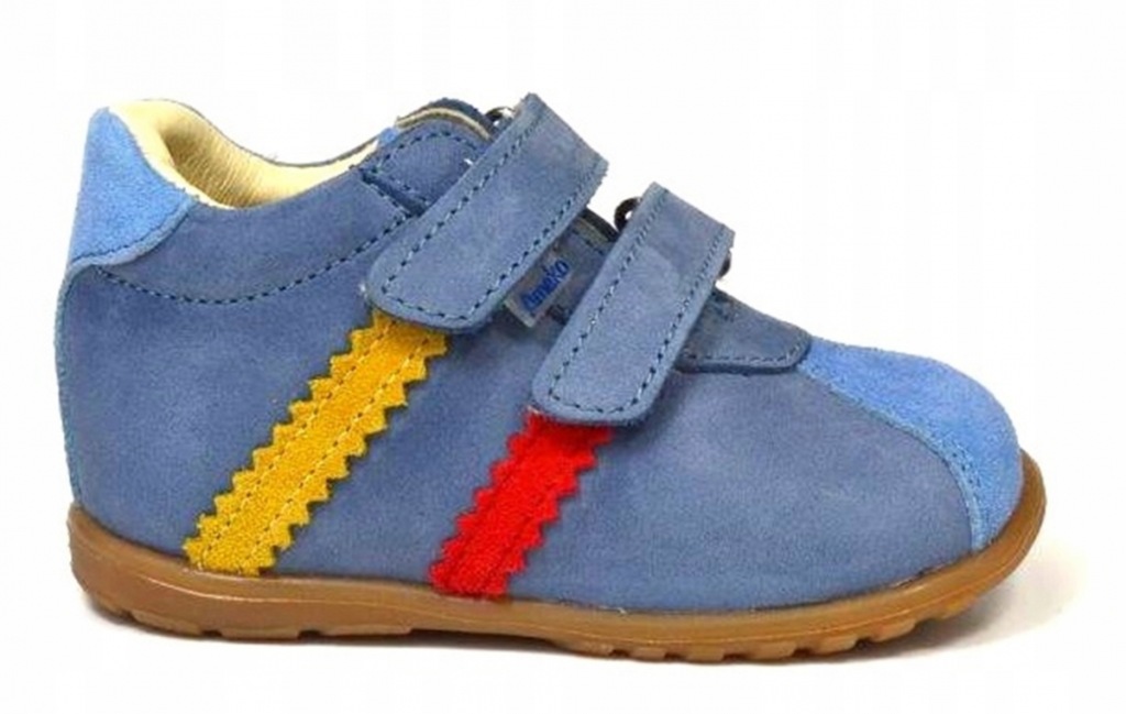 AMEKO profilaktyczne A13 STRIPES NIEBIESKI Pierwsze Kroczki na rzepy r.21