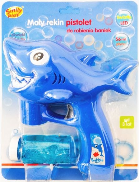 SMILY PLAY Pistolet bańki mydlane rekin baniek LED