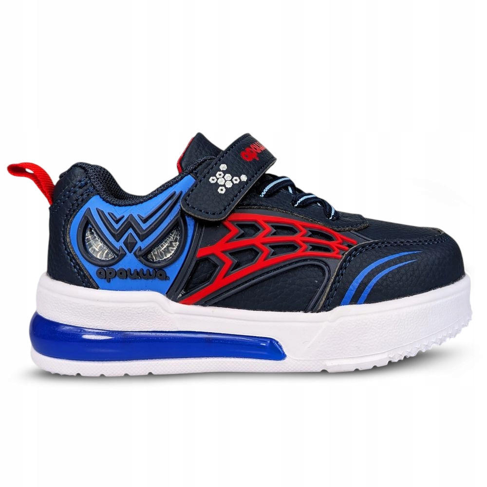 Świecące Buty Dziecięce Na Rzepy Spider z Diodami Led Sneakersy Skórzane 26