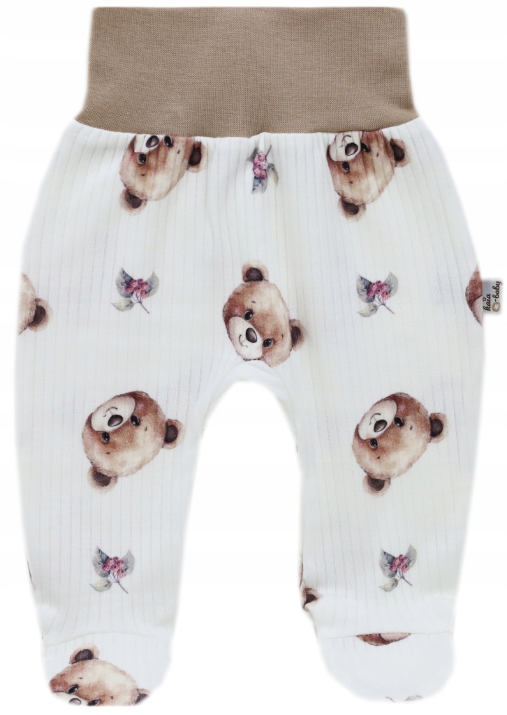 PÓŁŚPIOCHY NIEMOWLĘCE BEZUCISKOWE 74 BAWEŁNA PRĄŻEK TEDDY BEAR /3p/