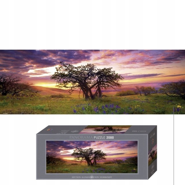 Dąb o zachodzie słońca. Puzzle 2000 elementów Heye puzzle