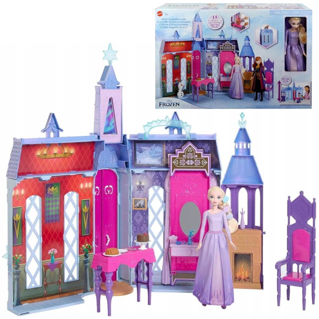 DISNEY FROZEN KRAINA LODU DUŻY ZAMEK ARENDELLE DOMEK DLA LALEK LALKA ELSA