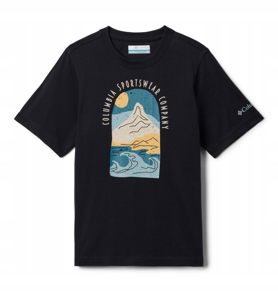 Columbia t-shirt dziecięcy czarny bawełna rozmiar M