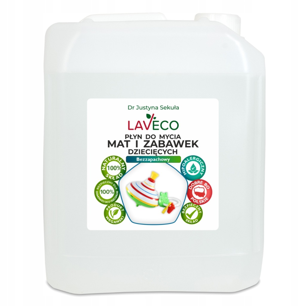 Naturalny płyn do czyszczenia mat i zabawek dziecięcych - bezzapachowy -5 l