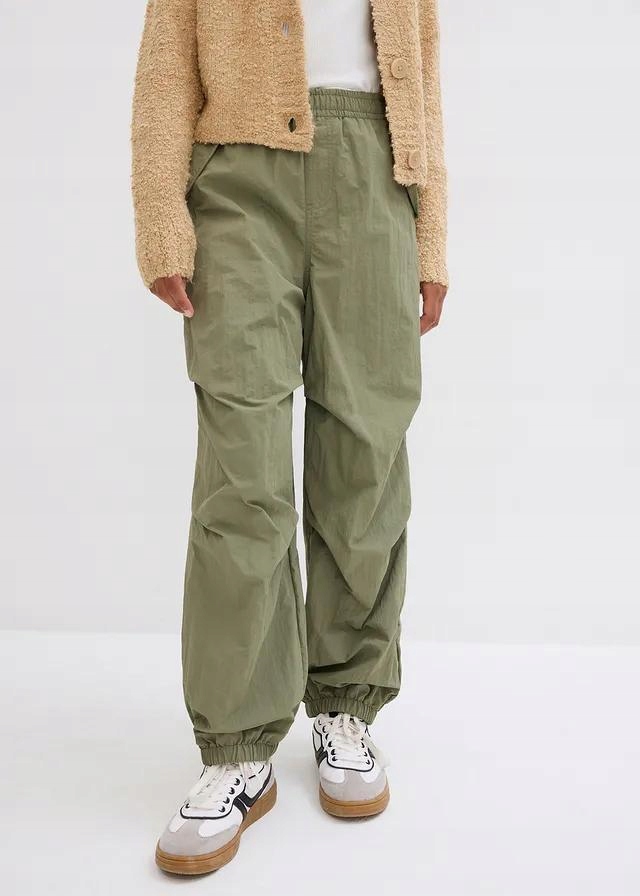 SPODNIE DLA DZIEWCZYNKI Z GUMKĄ W TALII W KOLORZE KHAKI 158 B.p.c