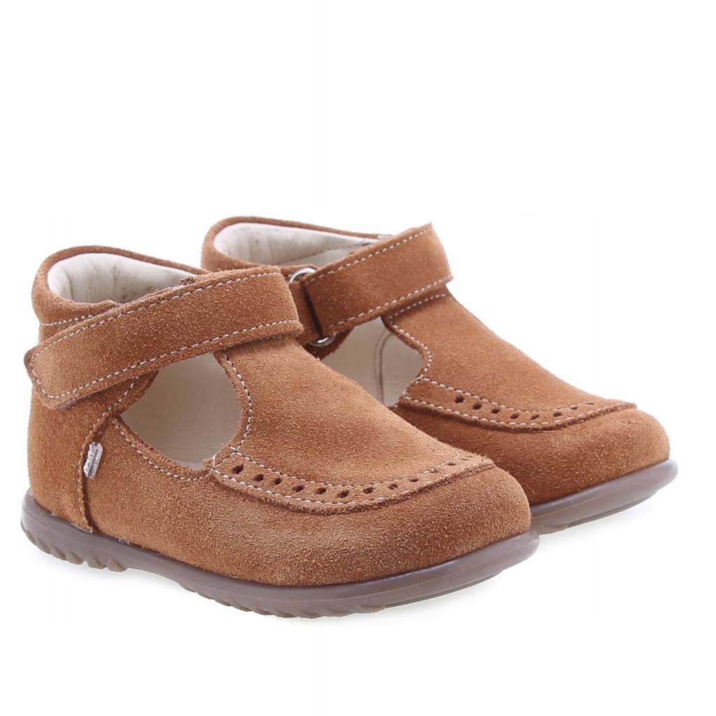 EMEL ES1490B-5 TRZEWIKI BUTY ROCZKI SKÓRZANE BALERINY COCCO BRĄZOWE R 24