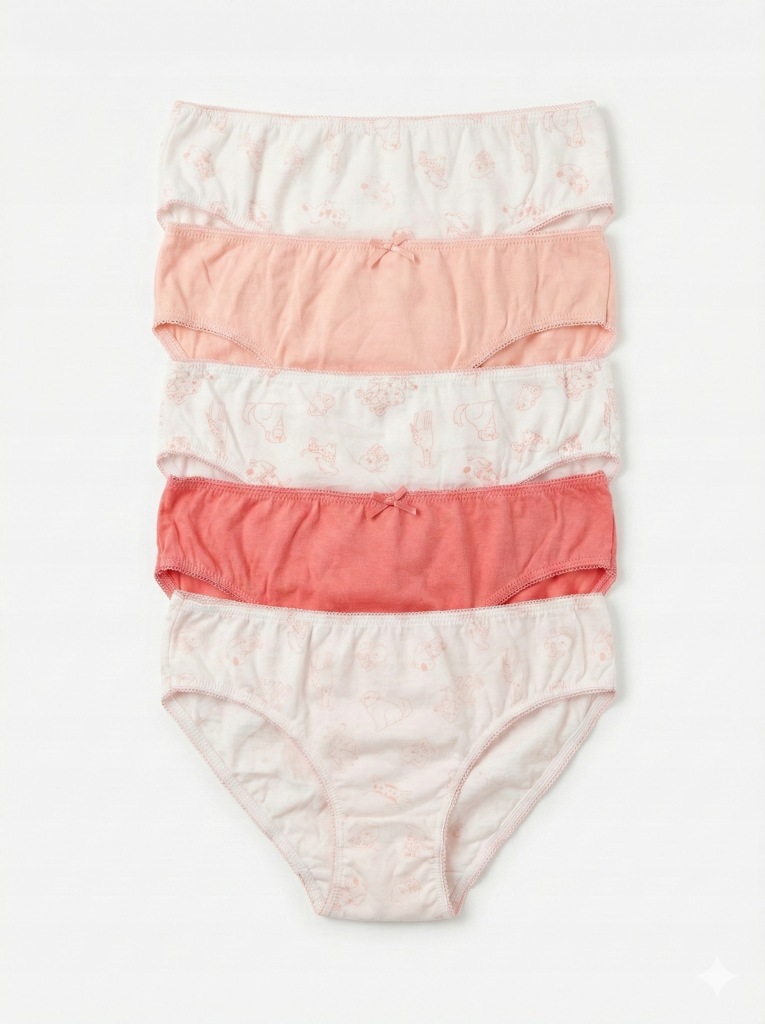 OVS Majtki figi dziewczęce zwierzątka 5-pack r 98/104